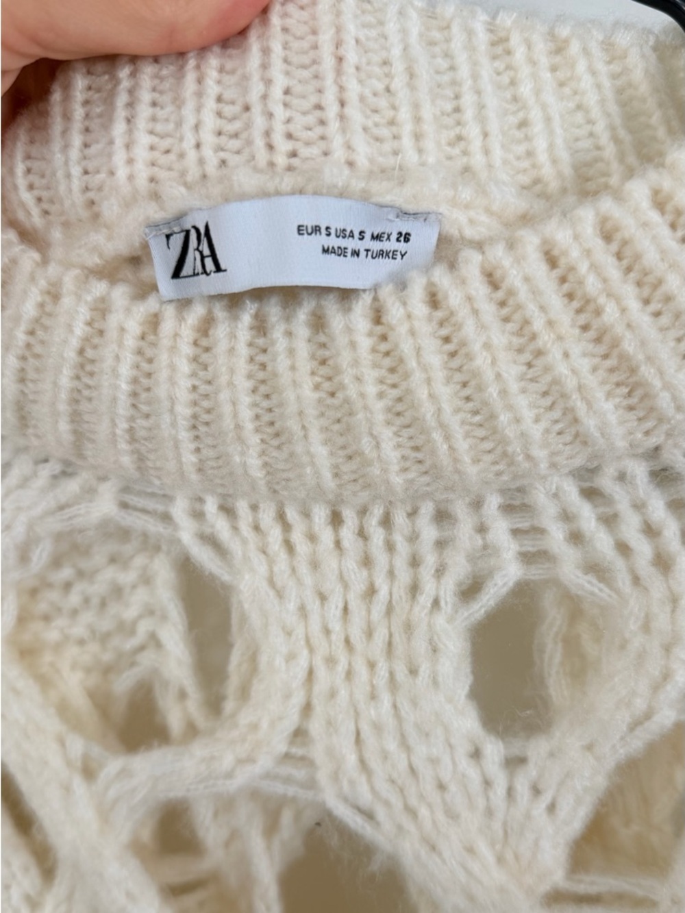 ZARA Women’s Knitted Cream Sweater S - Picture 3 of 6